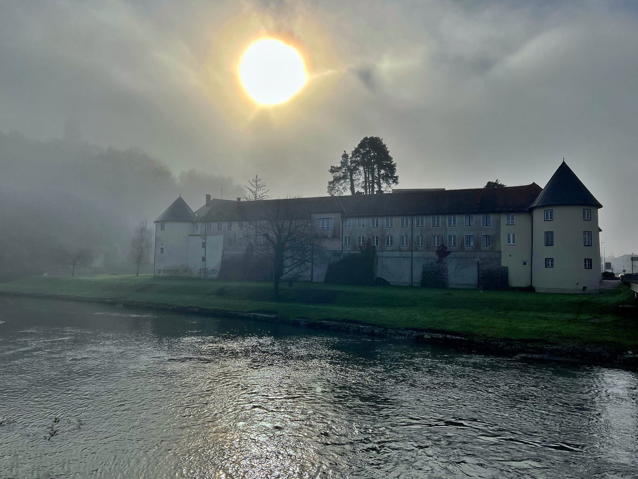 Nazarje castle, on Savinja river, great spot for Hucho Hucho winter fly fishing.