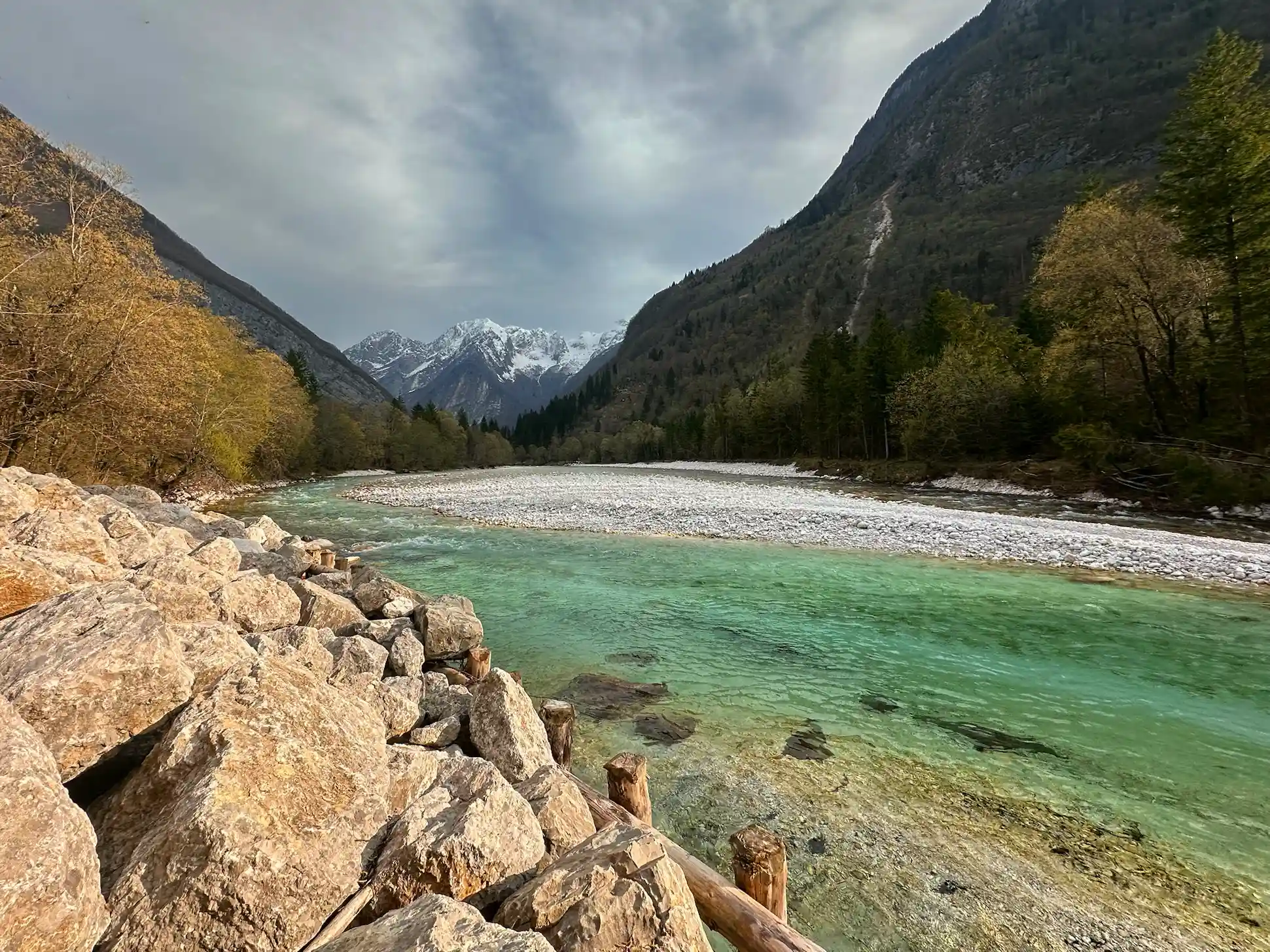 Beautiful Soča river, Slovenia. Top destination for fly fishing Marble trout and grayling.